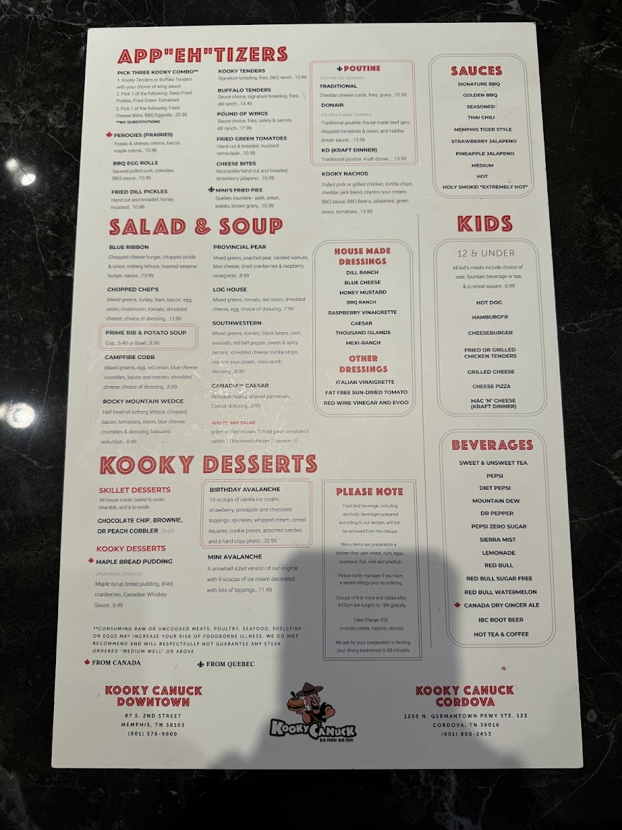 Kooky Canuck Menu - Image 5