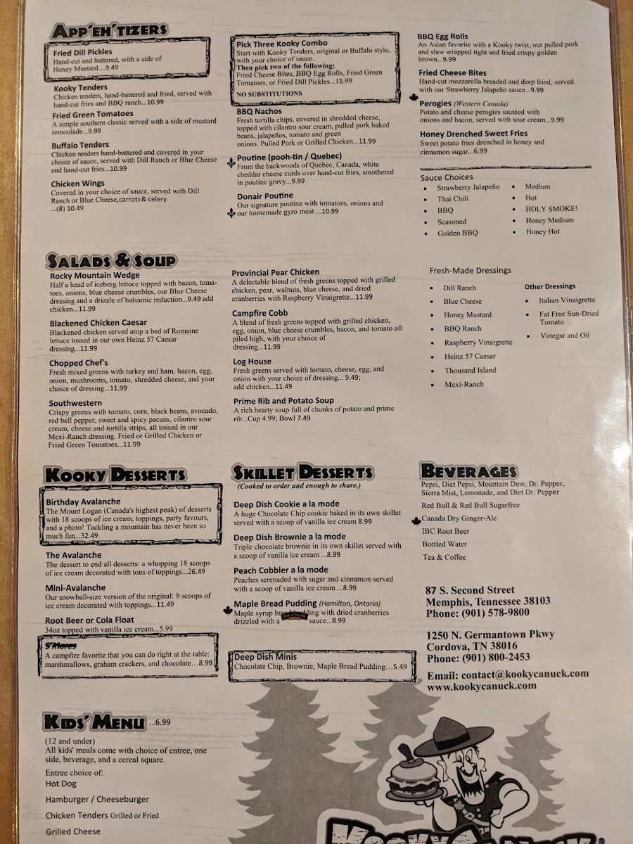 Kooky Canuck Menu - Image 6